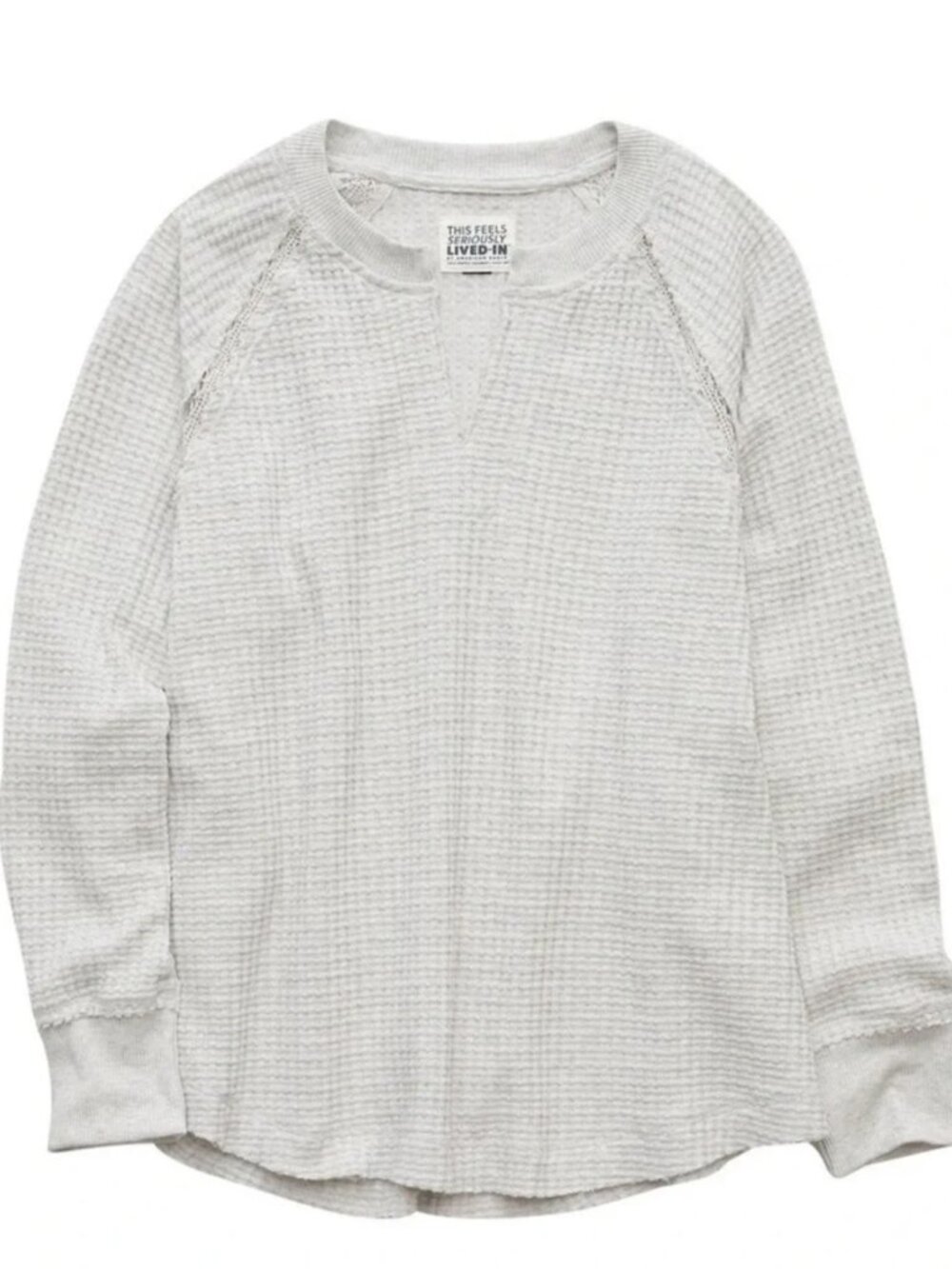 Big Hug Notch Neck Waffle Sweatshirt